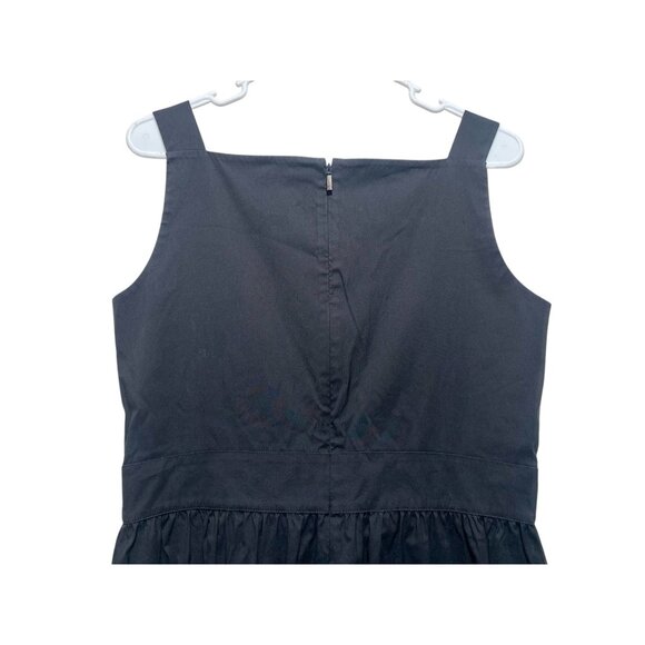 Lafayette 148 Old Money Preppy Midi dress Large 14 Black Square Neck Fit-Flare - Picture 12 of 16